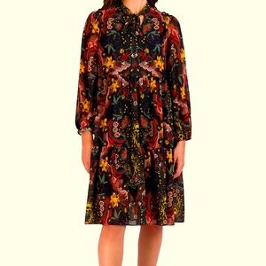 Blouson Sleeve Floral Chiffon Babydoll Dress